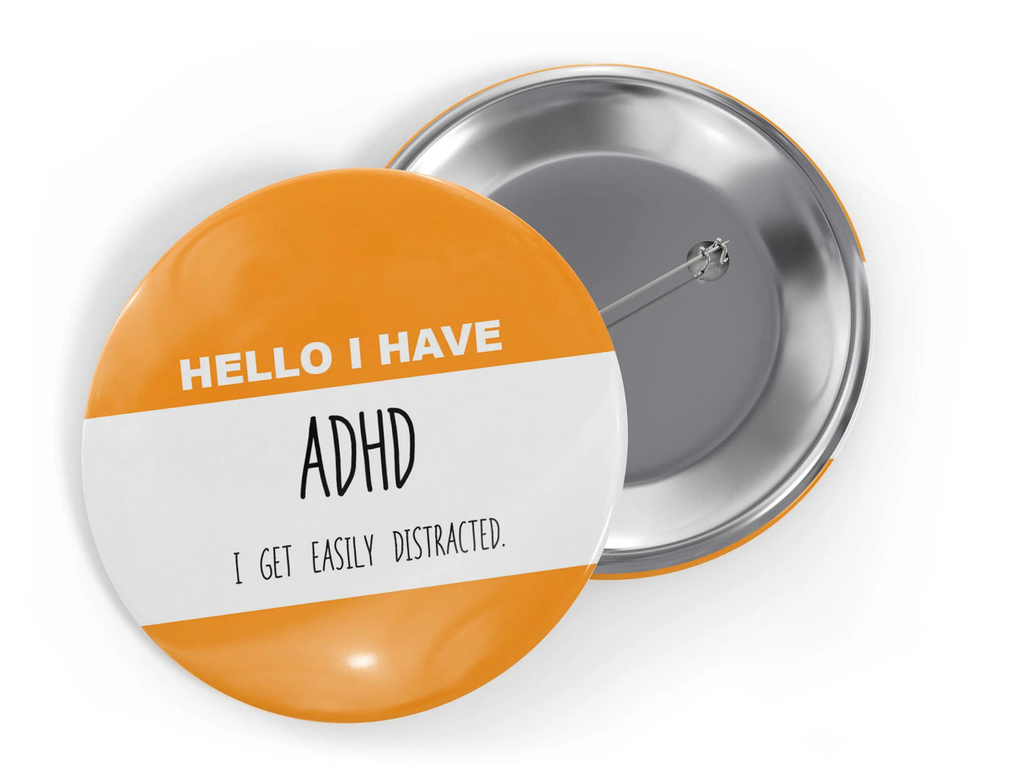 ADHD Badge Visual Cues, ADHD Awareness Button Pin 2.25" - Busybee Creates