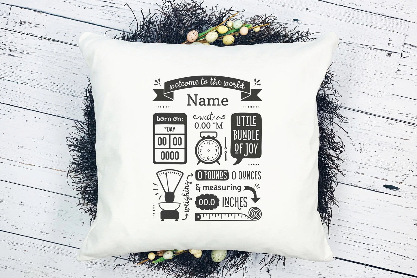 Custom Birth Stat Pillow for New Baby Nursery Decor Llama,  Birth Announcement for Mom - Busybee Creates