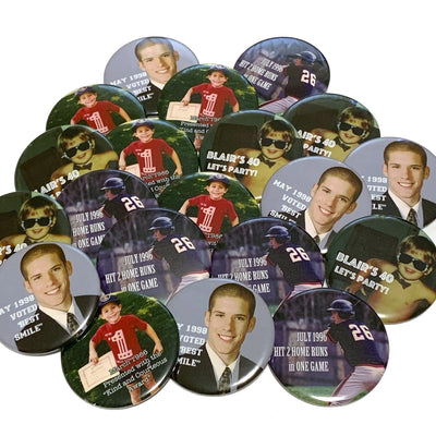 Custom Button Pins 2.25", Wholesale Favor Ideas - 50 pieces - Busybee Creates