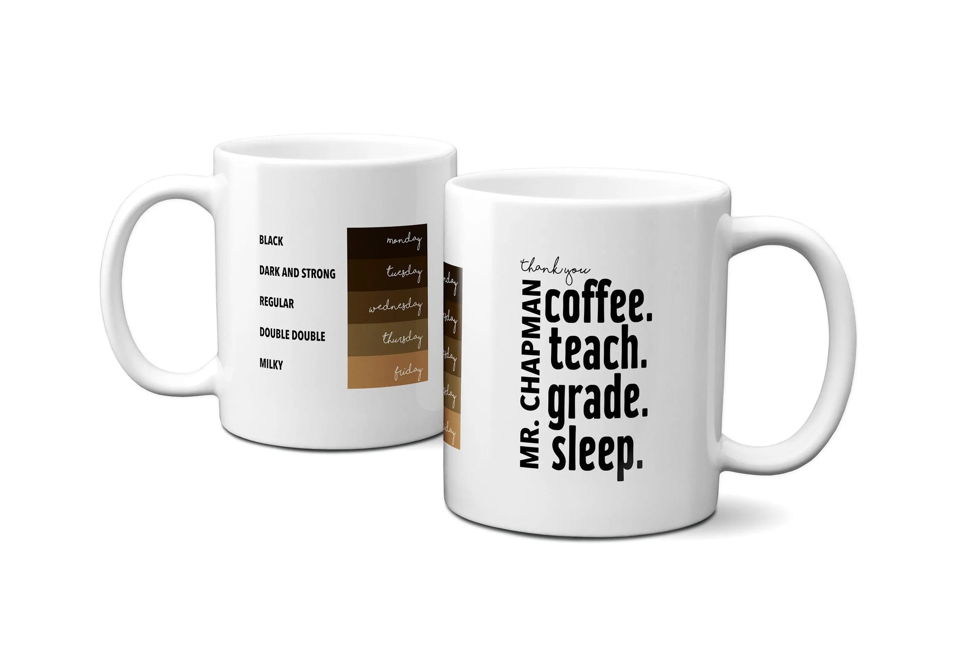 Custom Coffee Teach Grade Repeat Teacher Appreciation Mug - Thank You Gift for Teachers - Busybee Creates