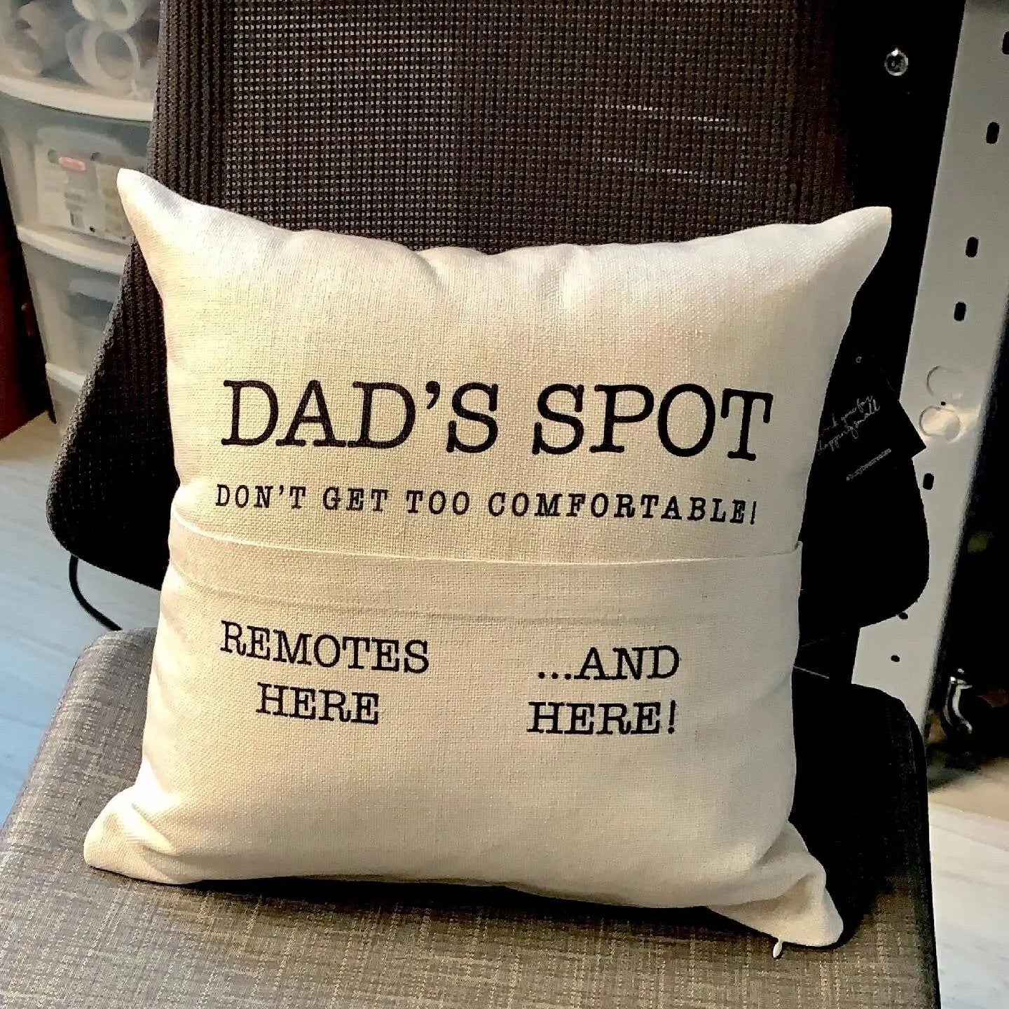 Custom Dad Remote Control Pillow for Dad, Personalized Pillowcase Gift Ideas - Busybee Creates