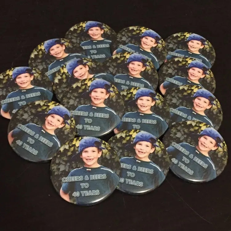 Custom Dirty Thirty Adult Party Favor, Milestone Birthday Photo Pins - 15 pieces + - Busybee Creates