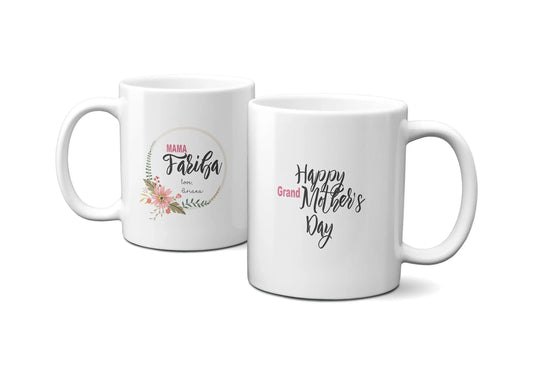 Custom Grandma Floral Coffee Mug - Gift for Nana - Busybee Creates