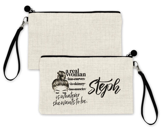 Custom Makeup Bag Pouch with Name, Cosmetic Bag Organizer for Teen Girls, Bridesmaid Gift Ideas - Busybee Creates