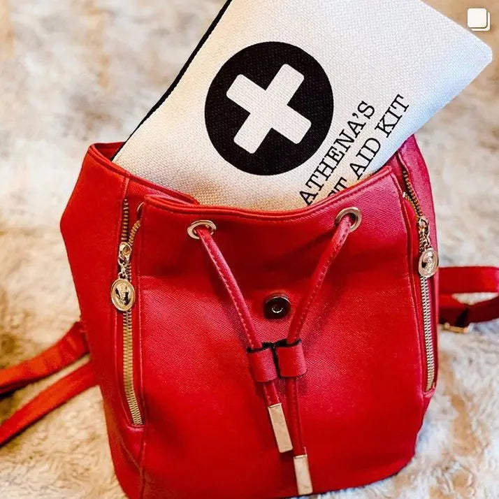 Custom Medical Alert First Aid Bag Pouch, Health Information Alert Medicine Pouch - Busybee Creates