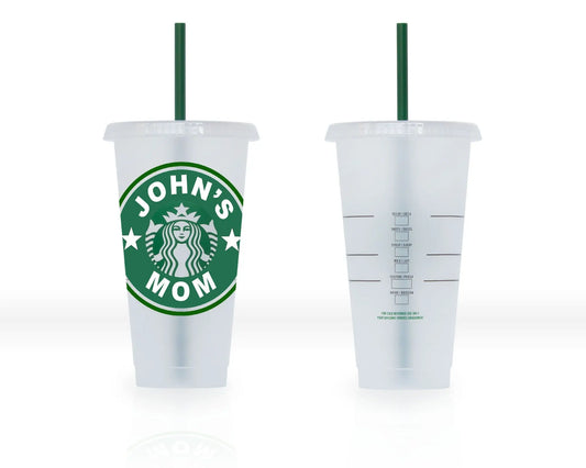 Custom Mom Starbucks Cold Tumbler, Venti Size Reusable Cup 24 oz - Busybee Creates