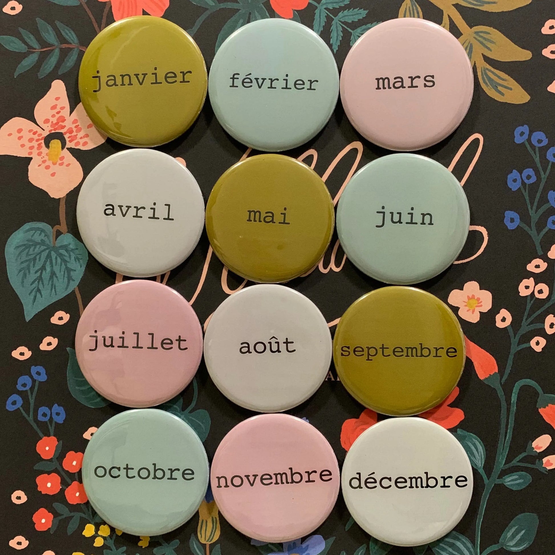 Custom Months of the Year in French Magnets - 12 pieces - Busybee Creates