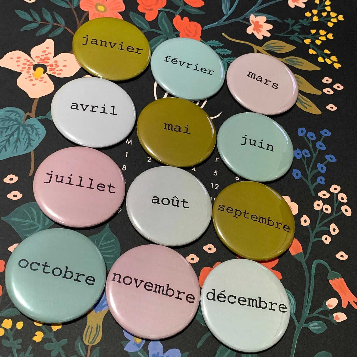 Custom Months of the Year in French Magnets - 12 pieces - Busybee Creates