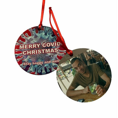 Custom Ornament for Christmas Stocking Stuffer, Personalized Round Christmas Decoration, Christmas Tree Ornaments - Busybee Creates