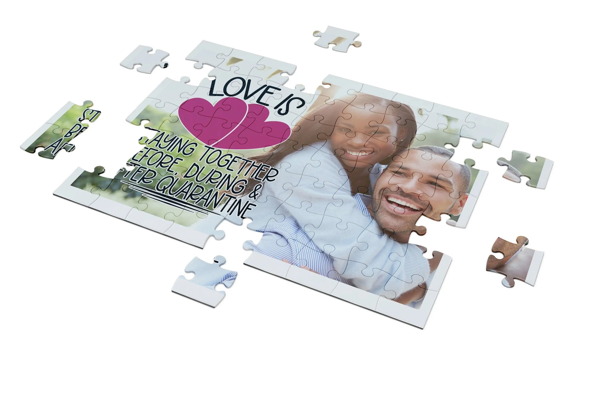 Custom Quarantine Valentine Gift Ideas for Couple - Personalized Gift Jigsaw Puzzle - Busybee Creates