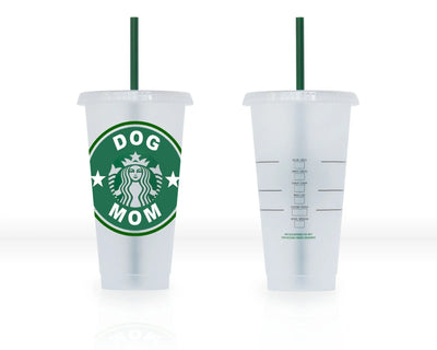 Dog Mom Starbucks Cold Tumbler, Venti Size Reusable Cup 24 oz - Busybee Creates