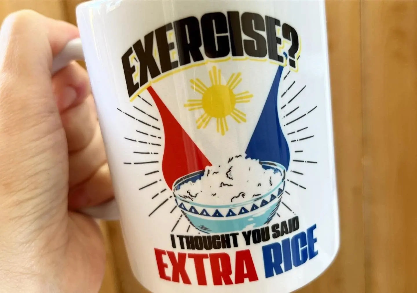 Filipino-Inspired Mug, Philippines Novelty Extra Rice Mug Gift Ideas- 11 oz. - Busybee Creates