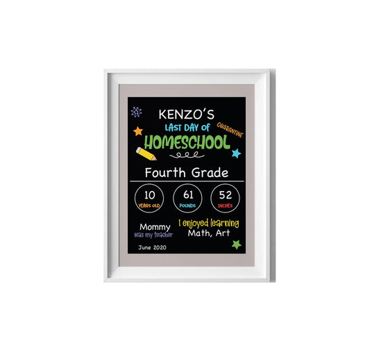 Last Day of Homeschool Printable Sign - School Teacher Appreciation Chalkboard Sign - DIGITAL - Busybee Creates