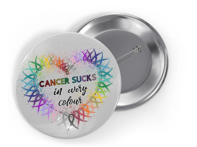 Leukemia Awareness Blood Cancer Button Pins for Survivor,  Orange Cancer Ribbon Support Gift Ideas 2.25" -6 pcs+ - Busybee Creates