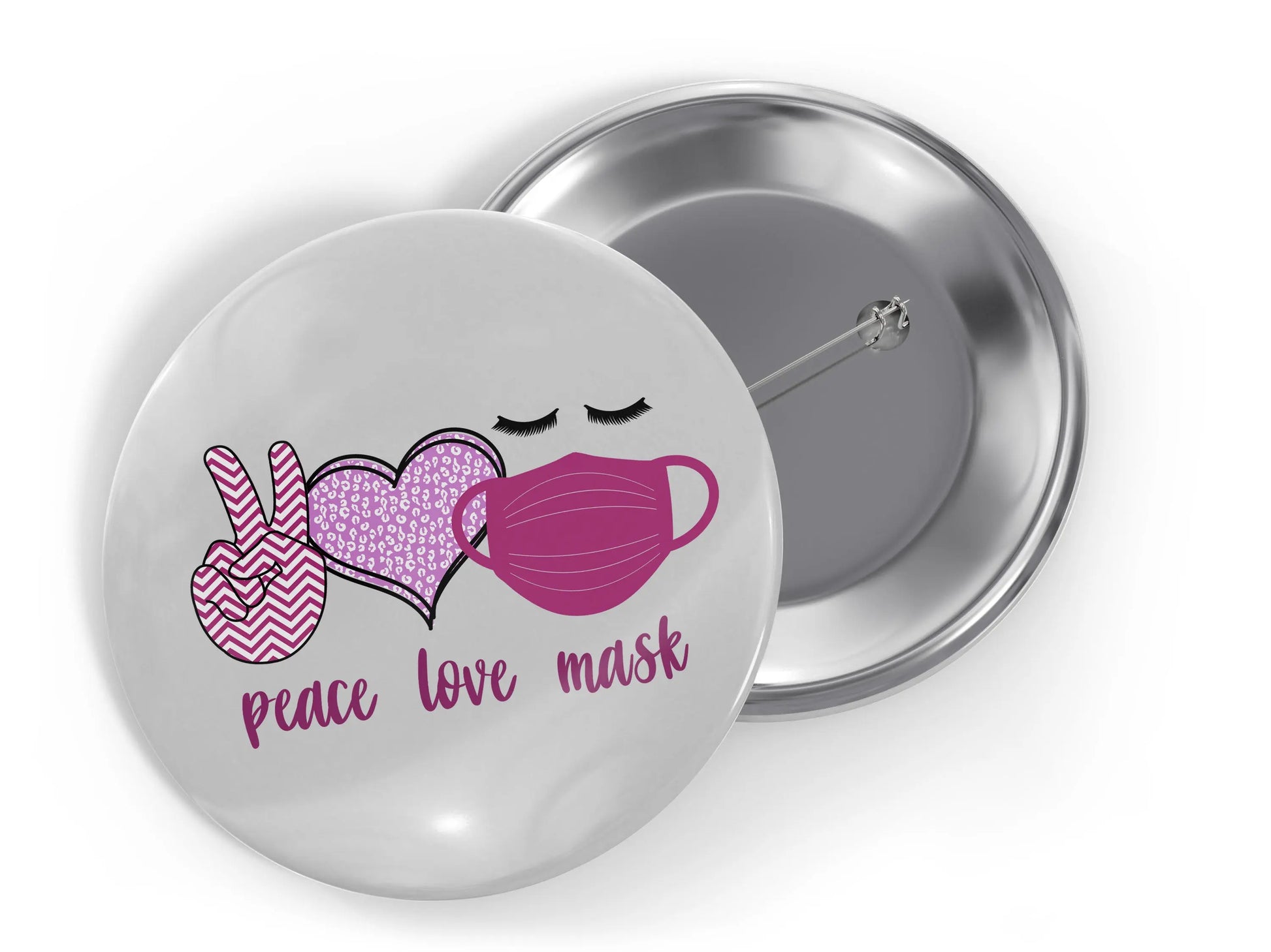 Mask On, Pro Mask Buttons for Face Mask Wearers, Peace Love Mask Up - Busybee Creates