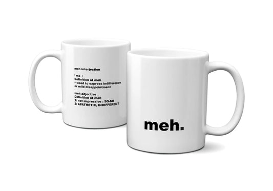Meh Coffee Mug Gift for Friend, Funny Coffee Mugs with Saying, Statement Mug - Busybee Creates