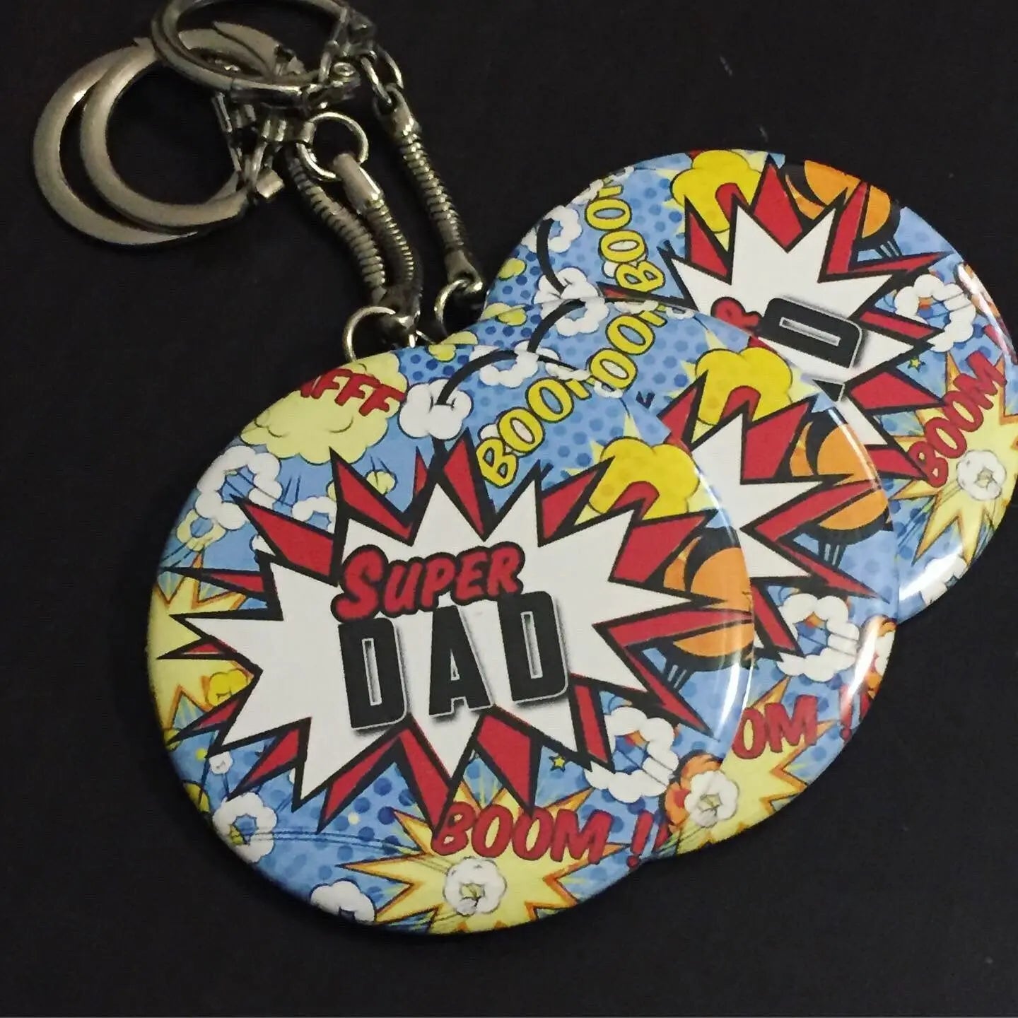 New Dad Superpower Button Key chain - Busybee Creates