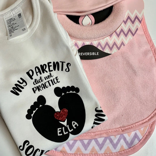 Pandemic Onesie for Baby Shower, My Parents did not practice social distancing Bodysuit Gift ideas - Busybee Creates