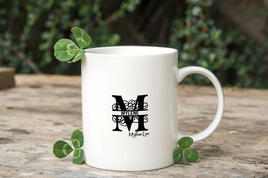 Personalized Monogram Mug for Mom - Coffee Lovers Gift Home Decor - Ceramic Mug - 11 oz. - Busybee Creates