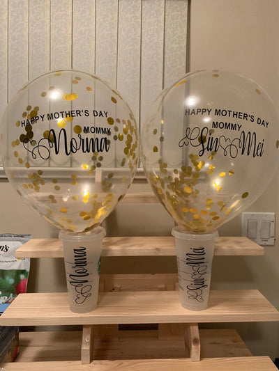 Personalized Vinyl Decal for Balloon Gift Basket, Custom Inspired Gift Ideas DIY - Busybee Creates