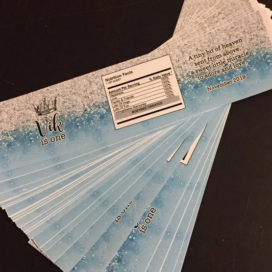 Custom Winter Inspired Water Bottle Label - Digital / Printed 24 pieces - Busybee Creates