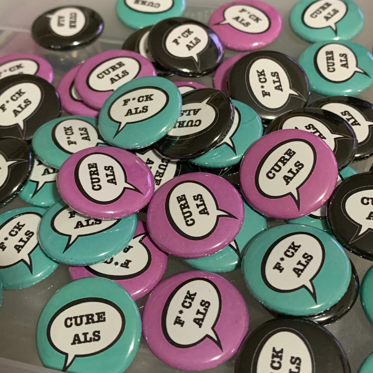 Speech Bubble ALS Button Pins - Thank You Gift Button Pins -25 pcs - Busybee Creates