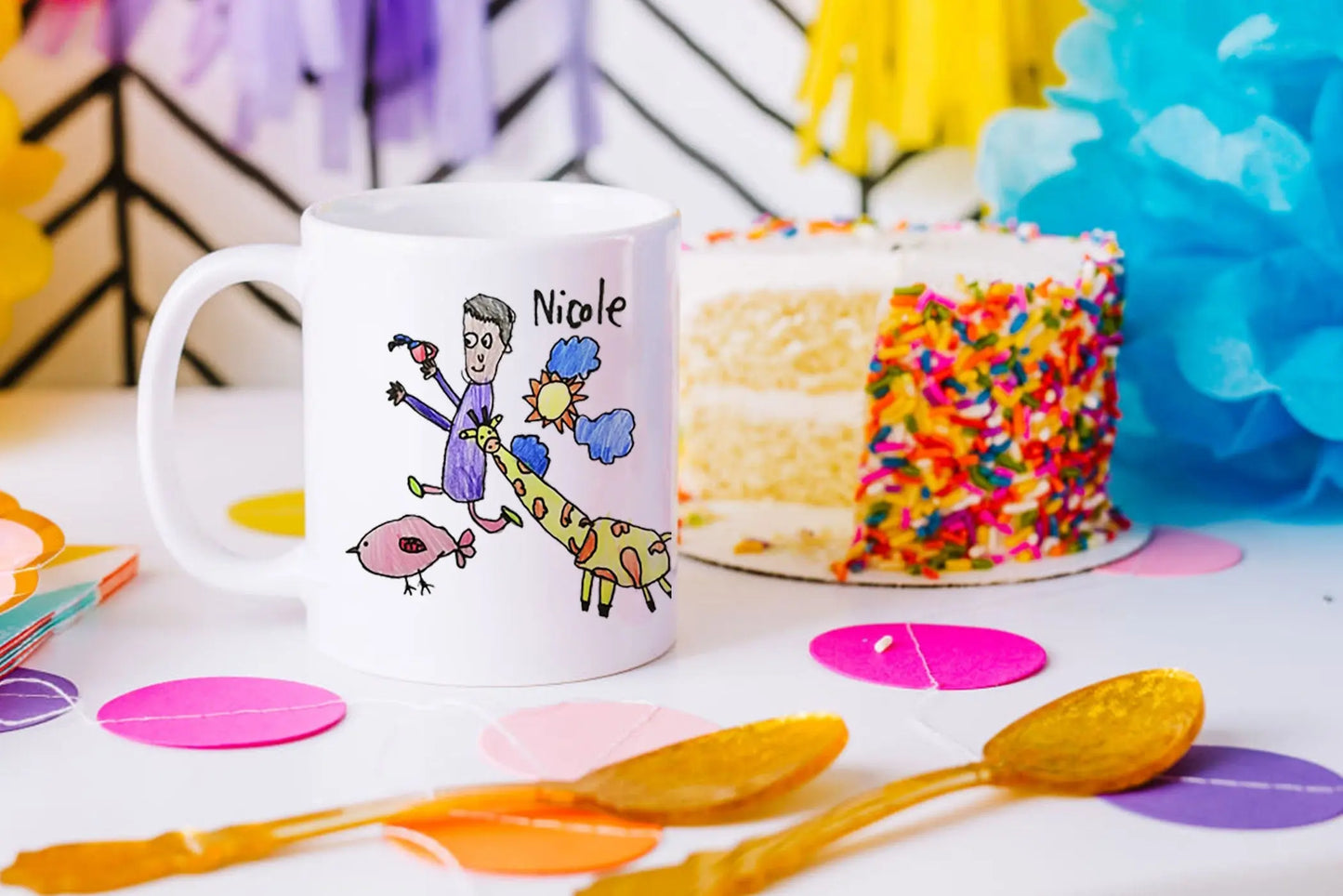 Custom Artwork on a Mug, Coffee Mug Gift Ideas by Kid,  Personalized Gift for Parents - 11 oz.