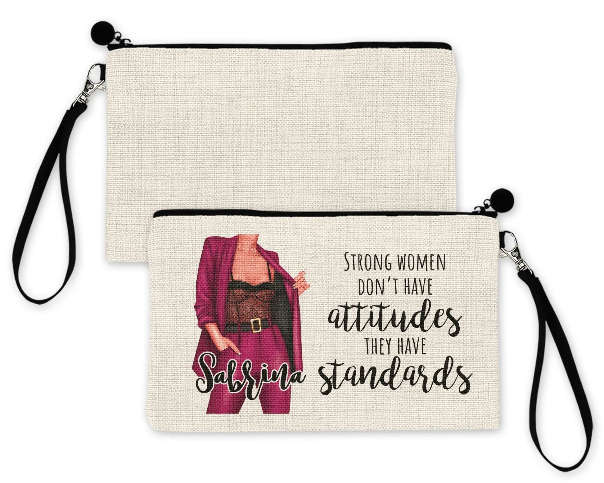 Female Empowered Bag Organizer with Name, Gift Ideas Pouch for Girl Boss