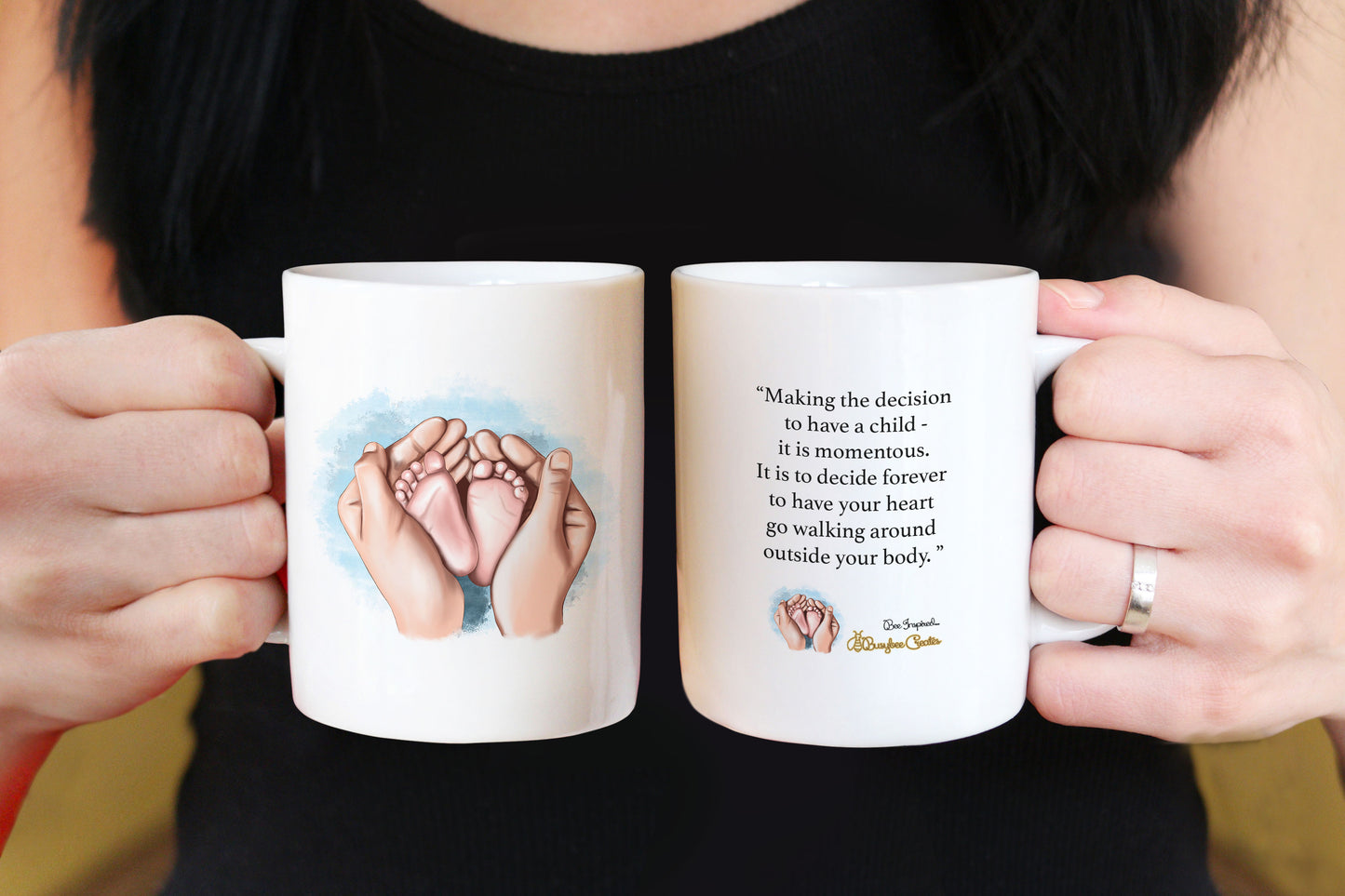 Motherhood Mug Gift Ideas for New Moms, Gift for Mommy to Be - 15 oz. Busybee Creates