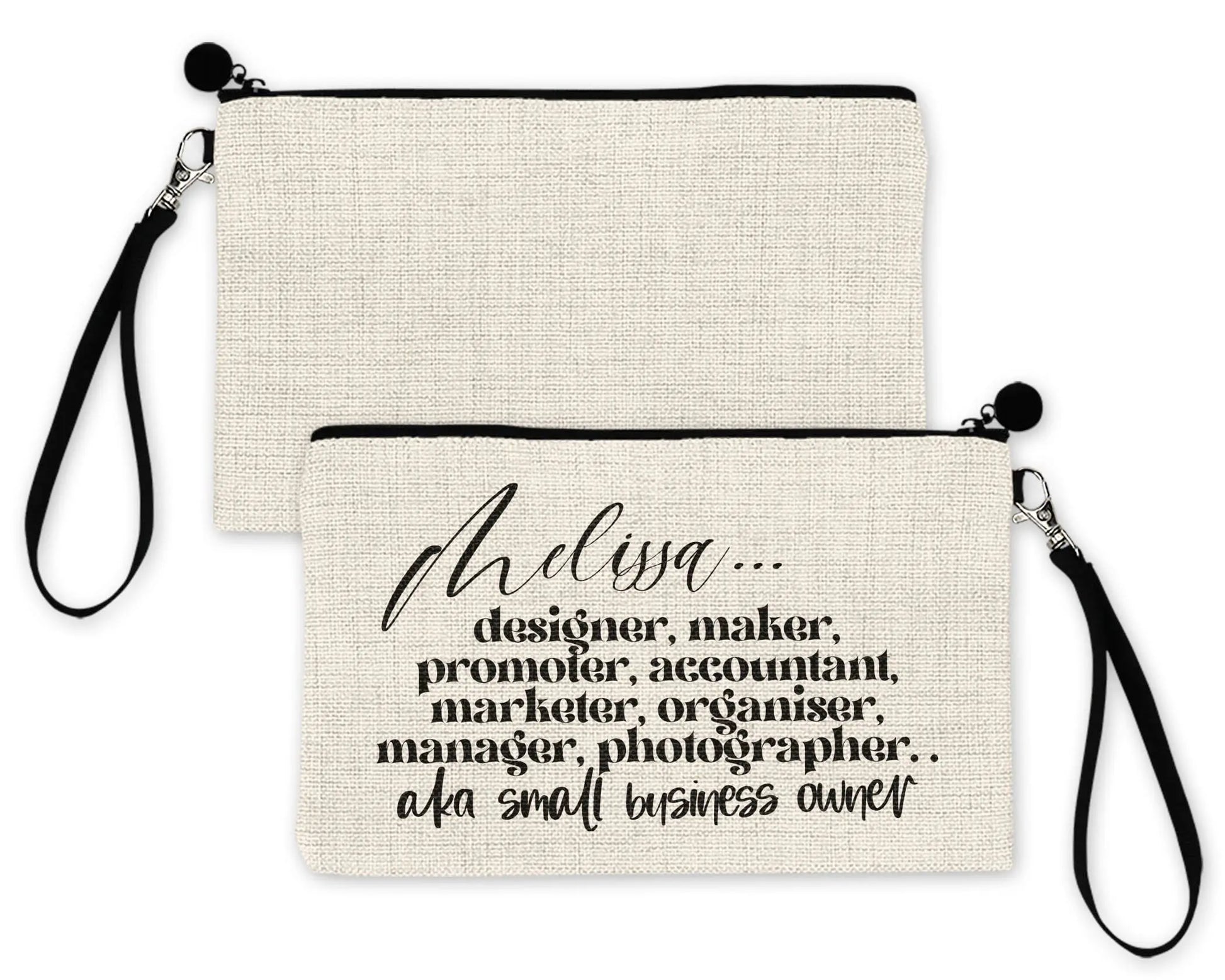 Small Business Owner Bag Organizer with Name, Gift Ideas Pouch for Girl Boss