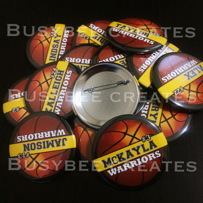 Personalized Sport Photo Button Pins - 10+ - Busybee Creates