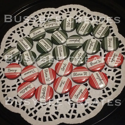 Custom Christmas Classic Themed Scrapbook Flair Button or Party Favors - (1") 25 pieces