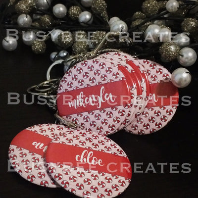 Personalized Gifts Christmas Ornaments Keychain Stocking Stuffer, Custom Button Pins for Christmas Gifts - 10 pieces
