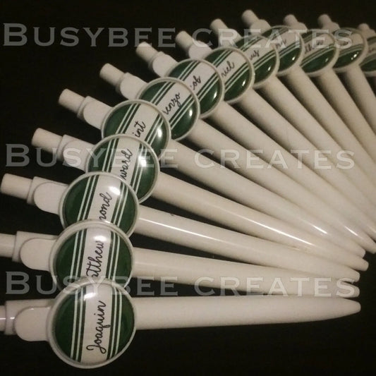 Customize Red and Green Giveaways - Custom Classic Winter Button Pen- 10 pieces+