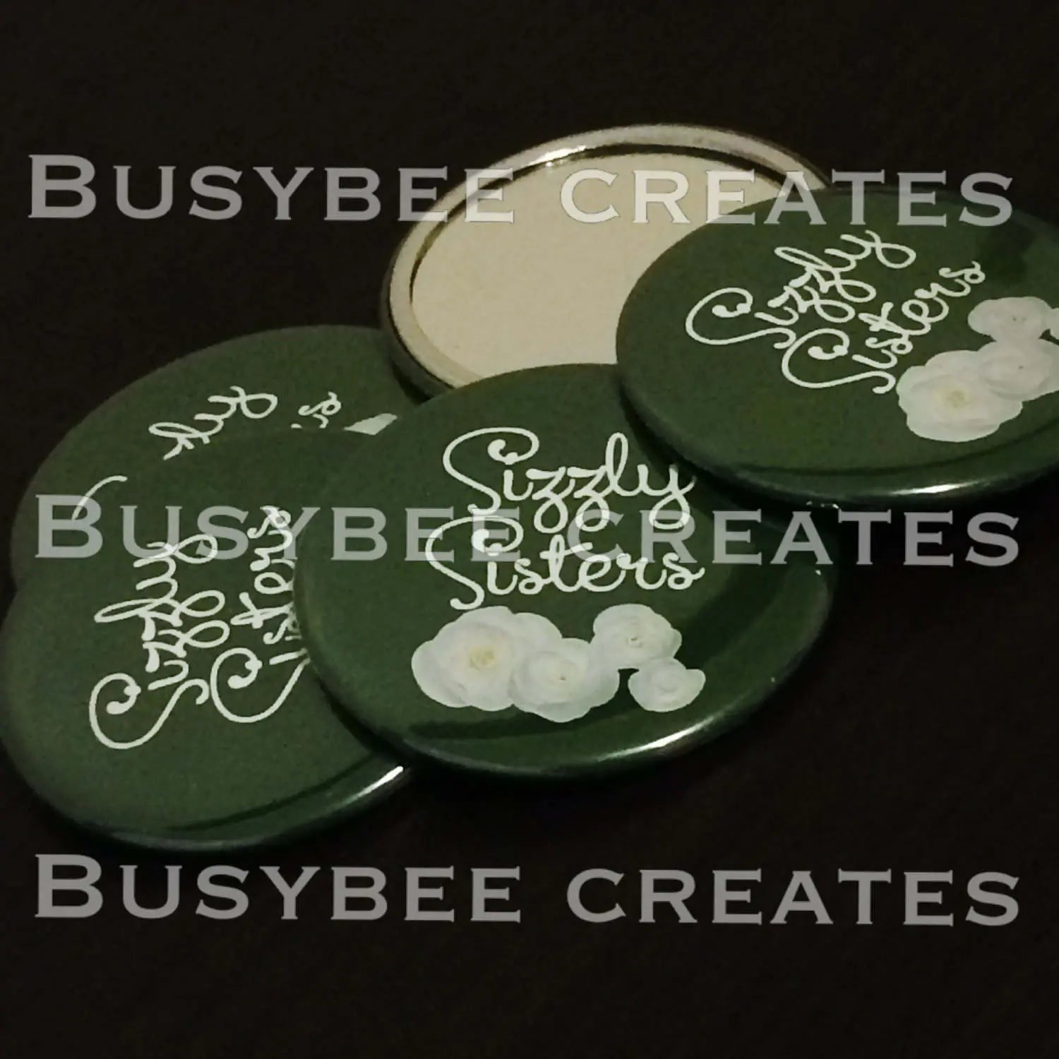 Custom Button Pocket Mirrors Giveaways 10pcs busybeecreates