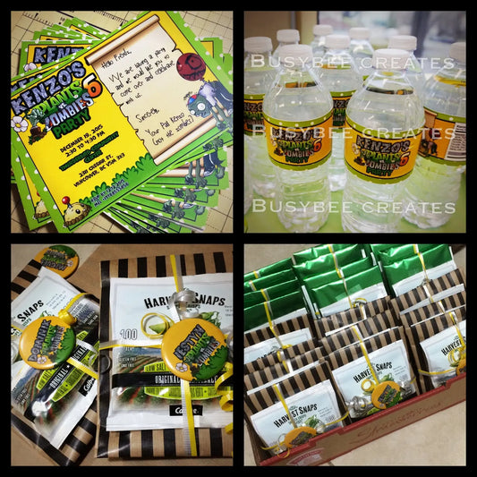 Plant vs Zombies Personalized Value Party Package for 12 busybeecreates