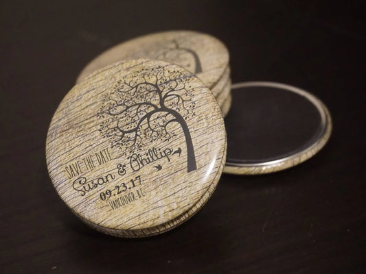 Rustic Wedding Save the Dates - Custom Rustic Decor - Personalized Magnets Wedding Announcements- 10 pieces