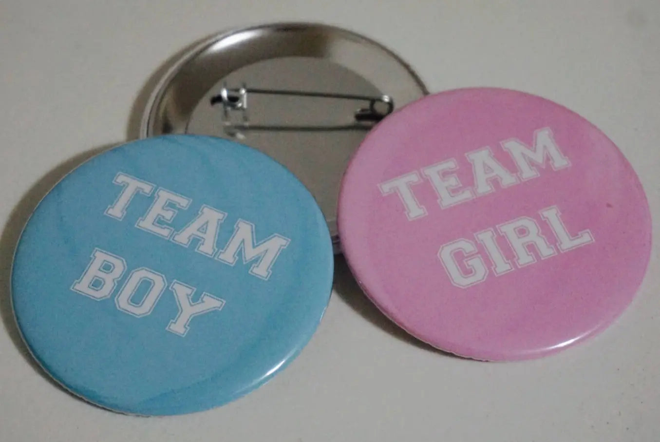 Custom Team Moustache and Ribbon Baby Shower Button Pin - Personalized Gender Reveal Pins - Custom Buttons  Baby Shower Favours Pin 30 pcs - Busybee Creates