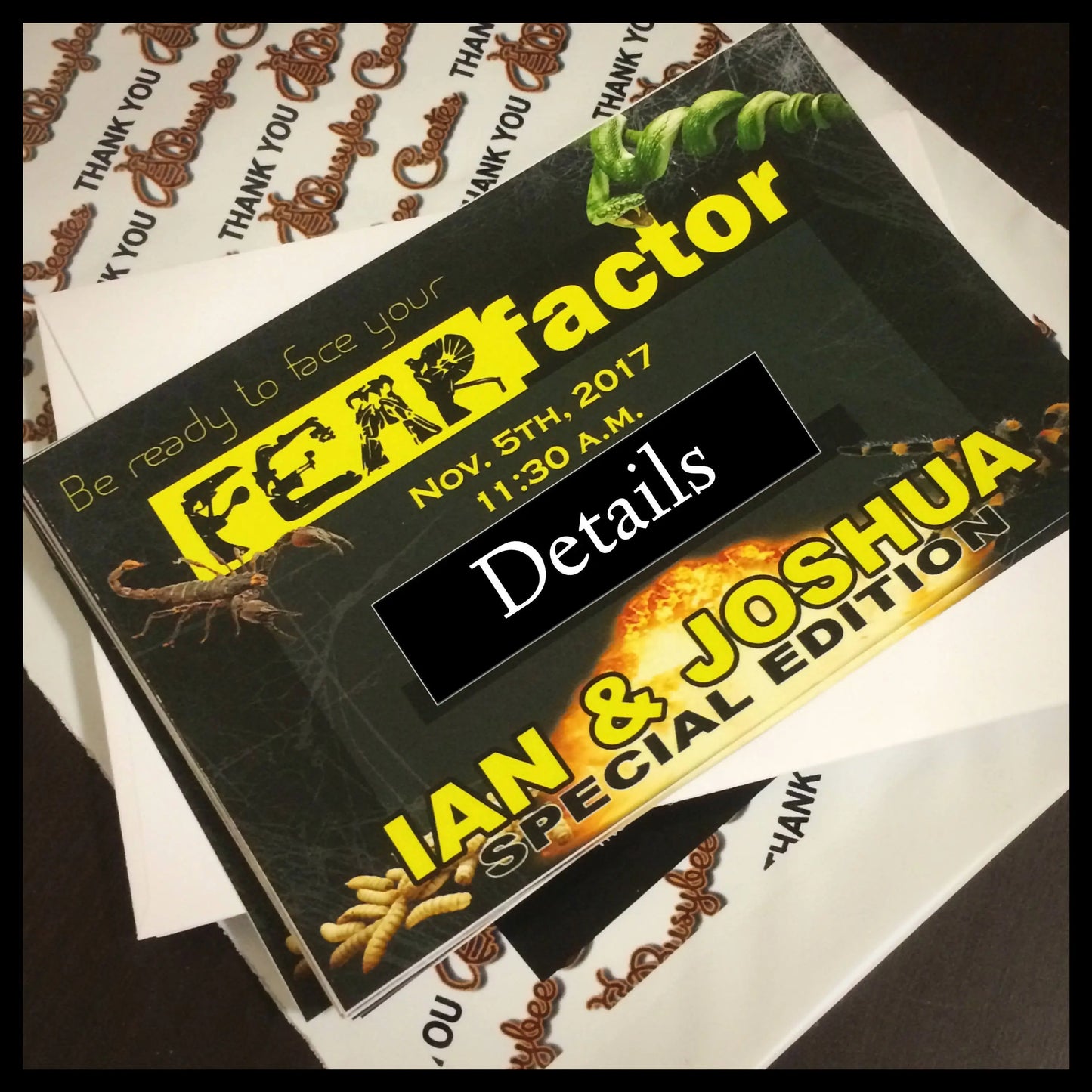 Personalized Fear Factor Theme Water Bottle Labels - DIGITAL or PRINTED