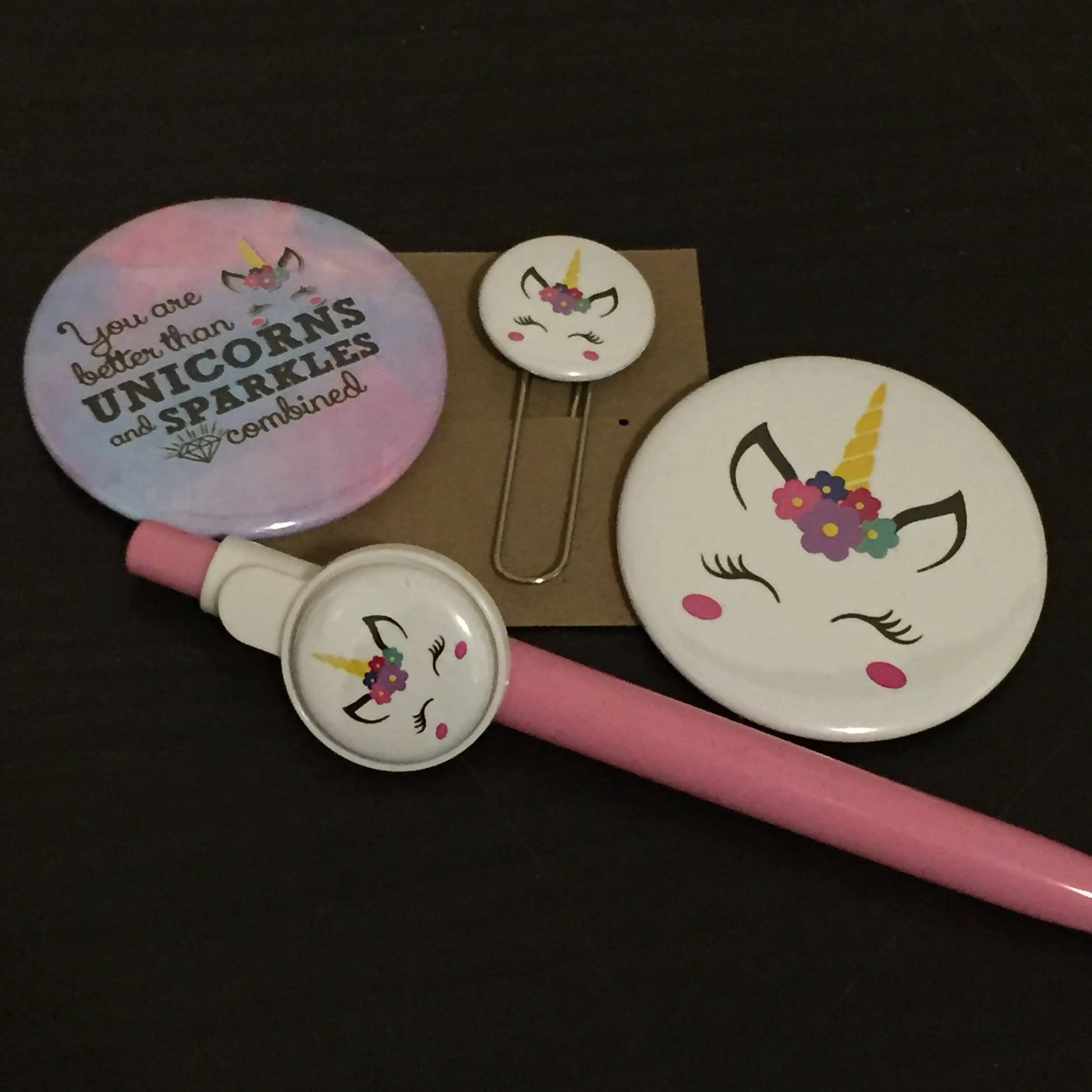 Unicorn Latte - Sparkle - Magic - Gift for Girls - Unicorns Party Custom Button Pins -  Coffee - Fantasy Theme Gift Ideas - 10 pieces