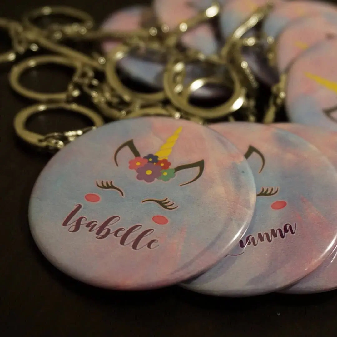 Custom Unicorn Themed Favors for Girls - Custom Button Unicorns Gift Ideas - 10 pieces