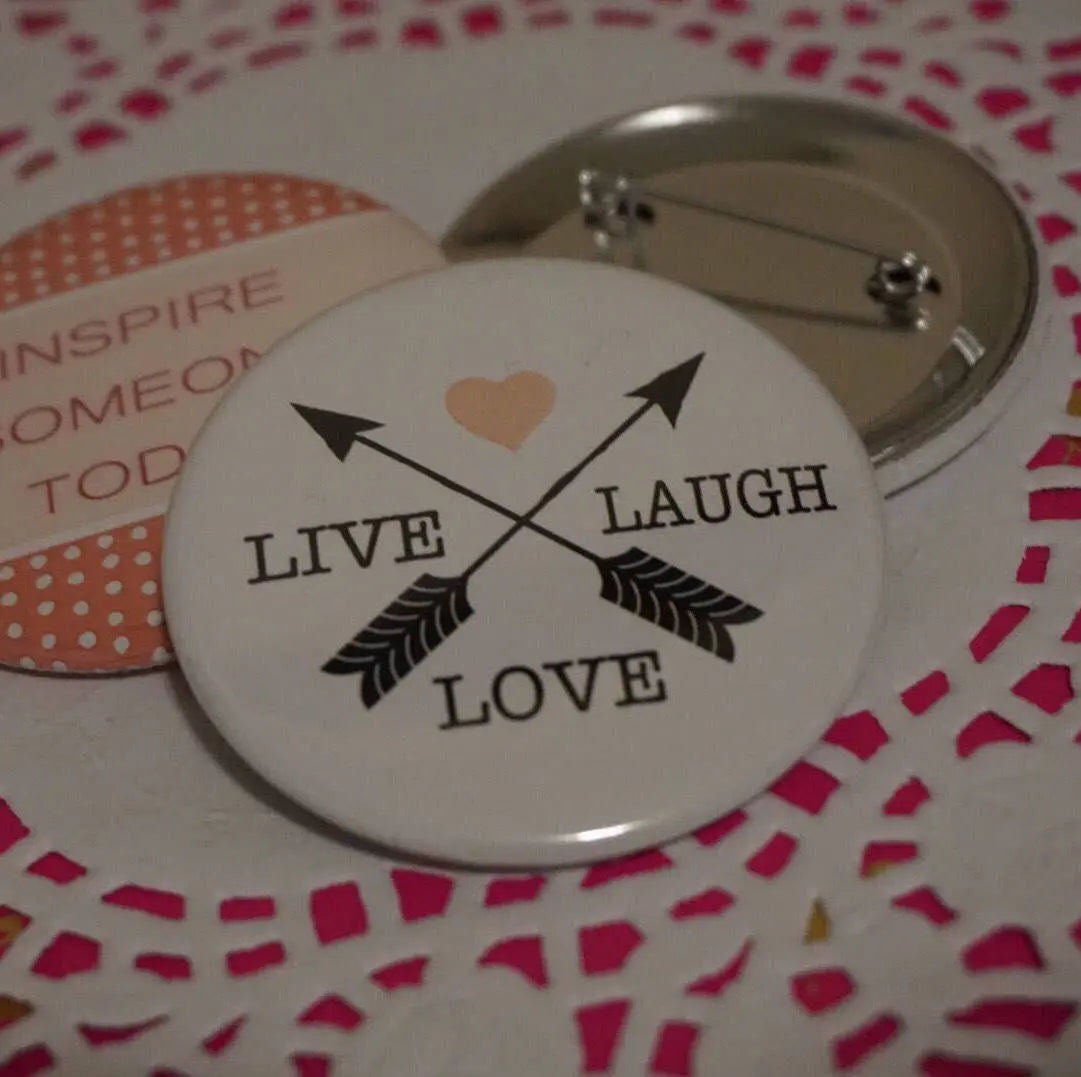 Valentines Day Button Pins Favours - Live Love Laugh - Choose Love - Valentine Treats - Gift for Kids - Gifts for Her - 10 pcs - Busybee Creates