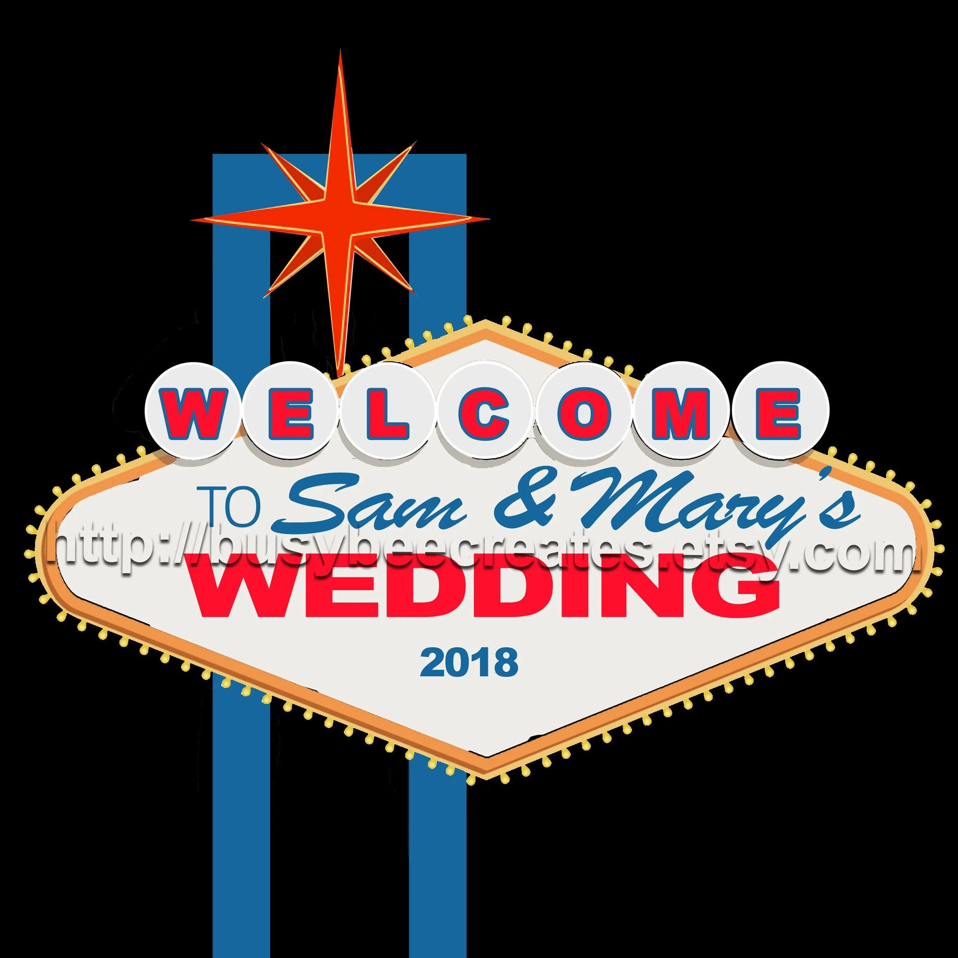 Personalized Welcome to Las Vegas Inspired Logo for Favors - DIGITAL