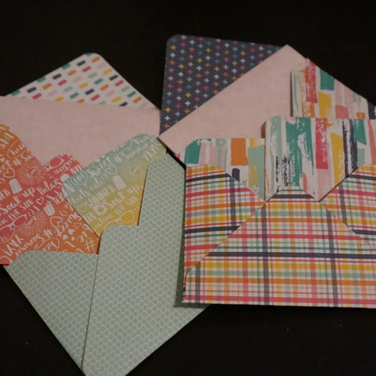 Handmade Premium Envelopes with Plain Card 4" x 2.5" - Summer Inspired - Warm and Cool Hue 10 per set