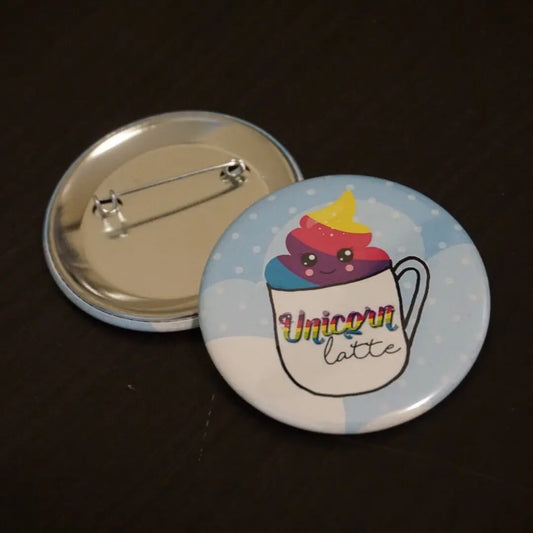 Unicorn Latte - Sparkle - Magic - Gift for Girls - Unicorns Party Custom Button Pins -  Coffee - Fantasy Theme Gift Ideas - 10 pieces