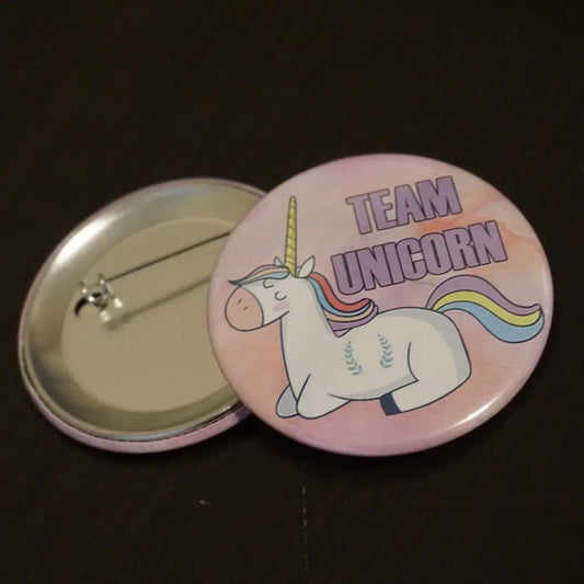 Team Unicorn Theme Button Pins - 10 pieces