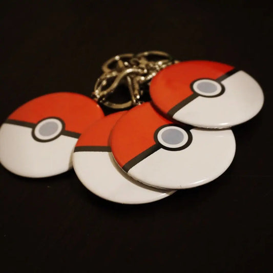 Pokemon Generic Favours Button - Pokemon Party - Pokeball Button Pins, Keychains or Magnets 10 pieces
