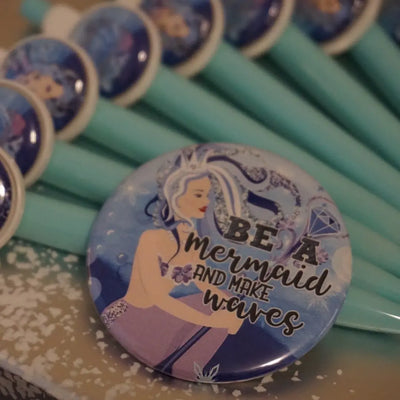 You're Mer-mazing - Mermaid Favour Button Pins 10 pieces