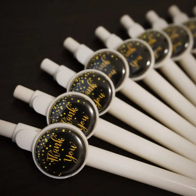 Custom Birthday Milestone Button Pins in Black Gold - Adult Party Favors Buttons - Busybee Creates