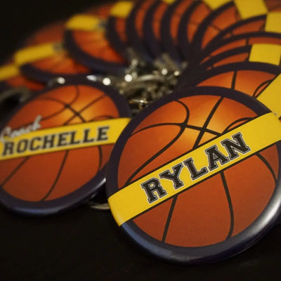 Custom Basketball  Button Pens- 10 pieces - Busybee Creates